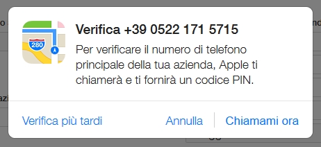 Apple Maps 4 Verifica Telefonica