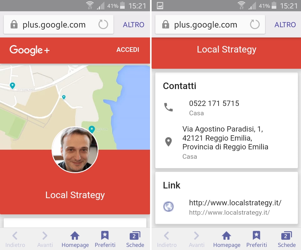 Screenshot Mobile Local Strategy