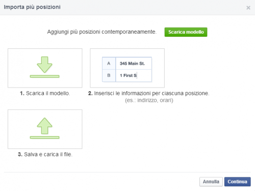 Importare luoghi su Facebook