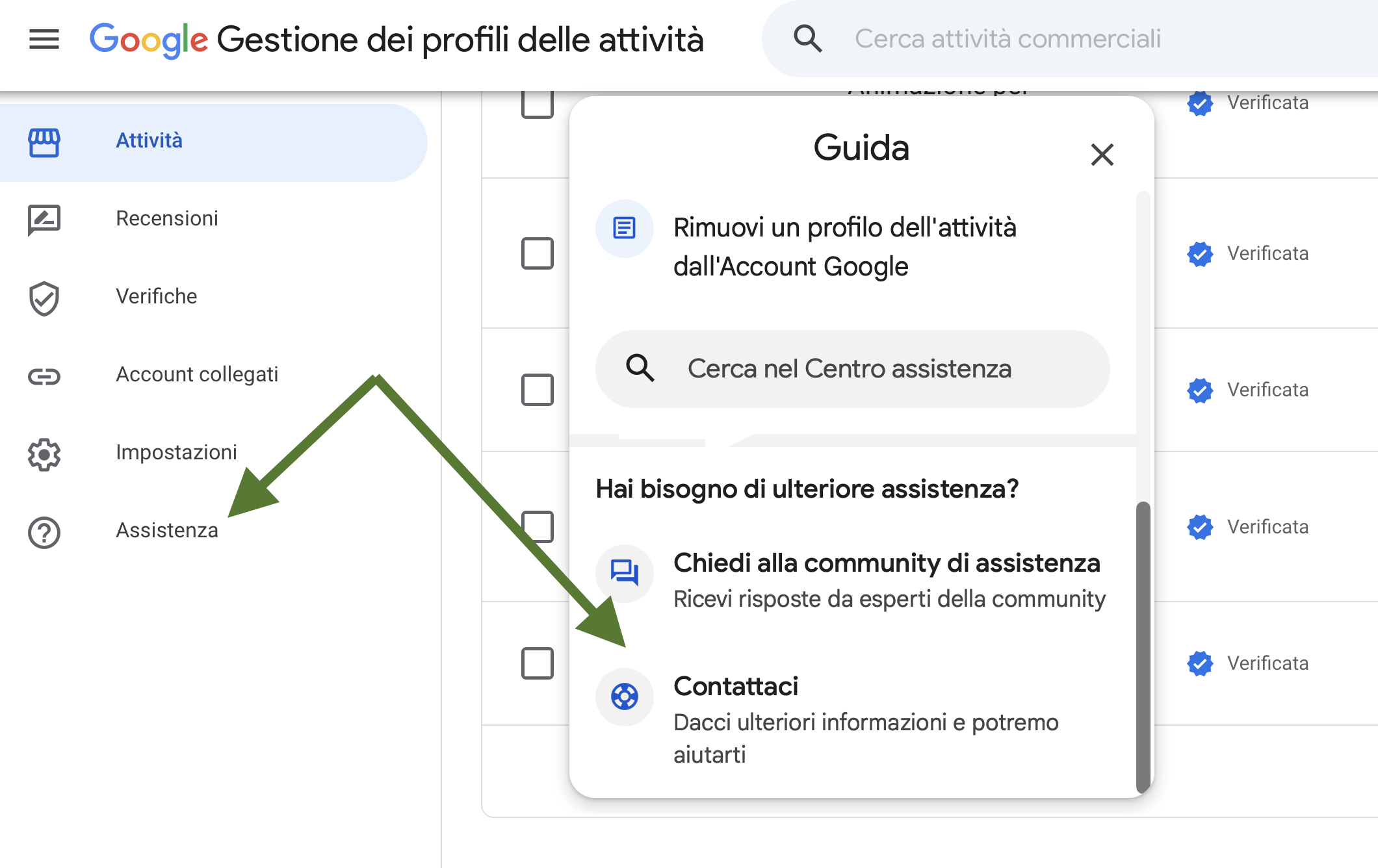 assistenza Google Business Profile
