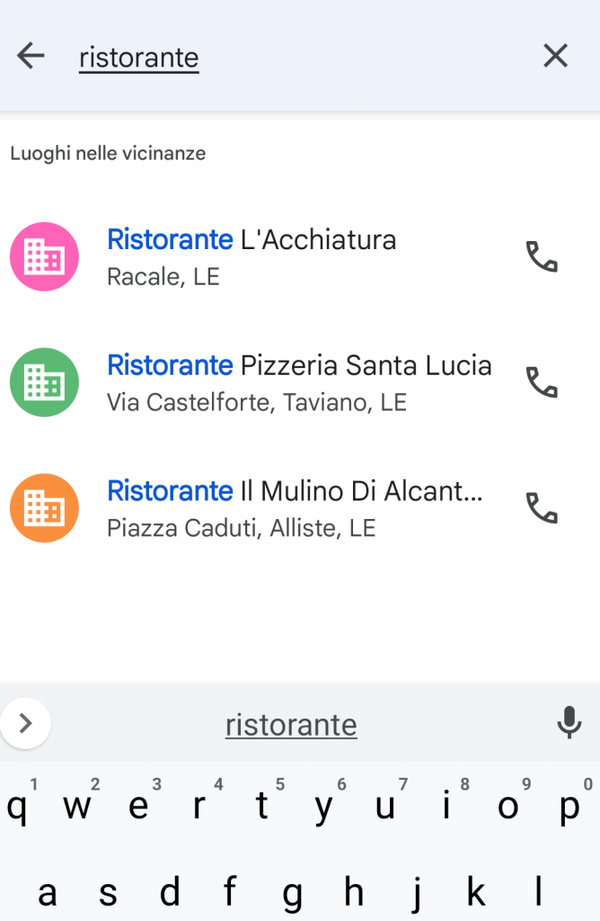 Ricerca tristorante