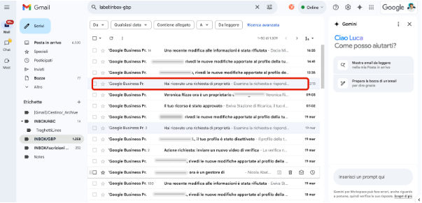 Notifiche Google via mail