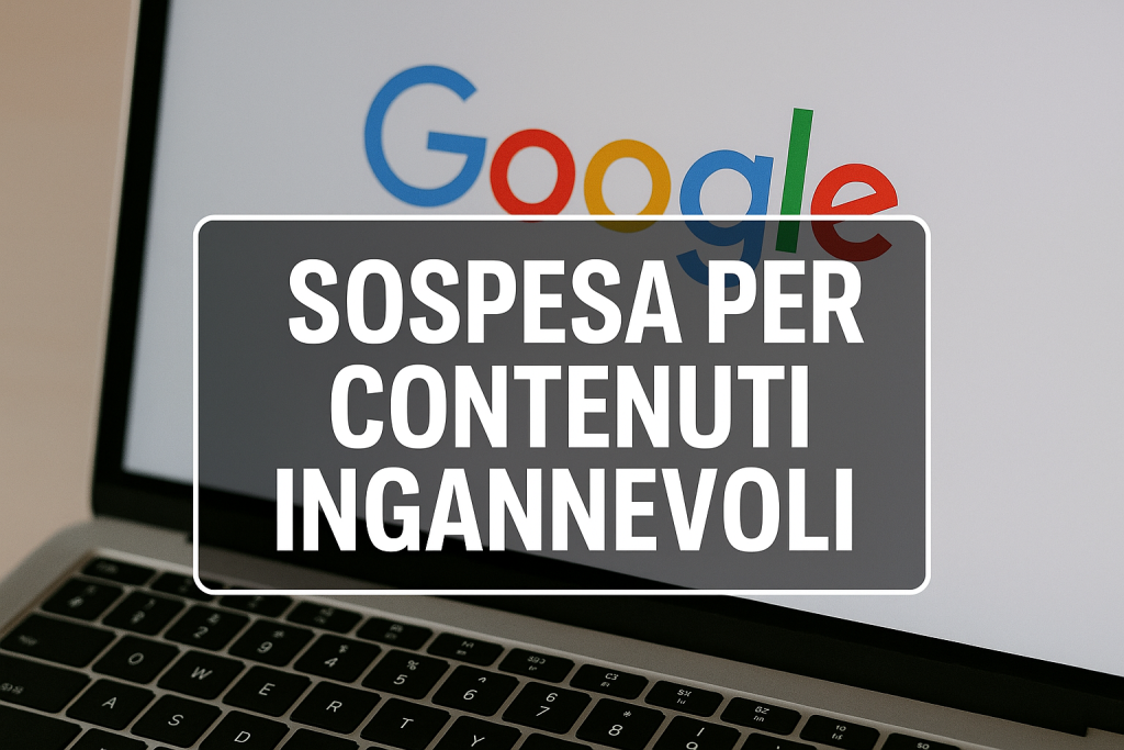 Scheda sospesa per contenuti ingannevoli